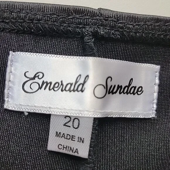 Emerald Sundae Gathered Trendy Little Black Dress Plus Size 20 NEW with Tag - Picture 10 of 14